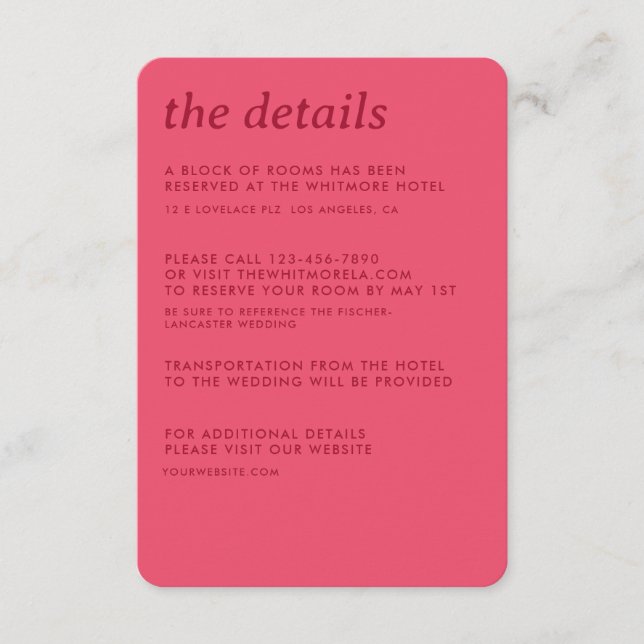 Information om modern, minimalistisk enkel Sleek B Tilläggskort (Framsida)