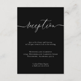 Information om Modern minimalt svart bröllop Tilläggskort