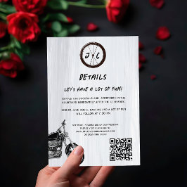 Information om modern motorcykel Äventyr Bröllop Tilläggskort