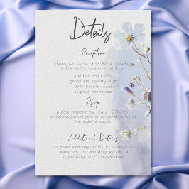 Information om modern Periwinkle Blue Wildblomme Tilläggskort