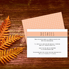 Information om modern persiko-bröllop tilläggskort