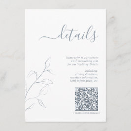 Information om Modern QR-kod, Dusty Blue Bröllop Tilläggskort