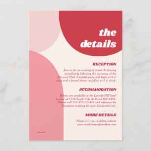 Information om Modern Retro Rosa Red Arches Bröllo Tilläggskort