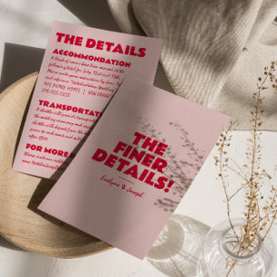 Information om Modern Rosa Red Bold Bright Unik Br Tilläggskort