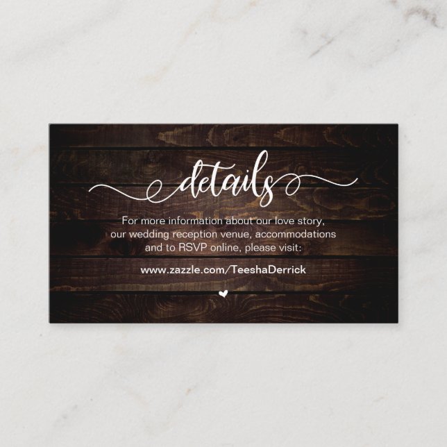 Information om Modern Rustic Farm, White, Wood, Br Tilläggskort (Framsida)