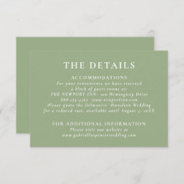 Information om Modern Sage Grönt Bröllop Tilläggskort