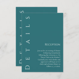 Information om Modern Simple Emerald Grönt-Bröllop Tilläggskort