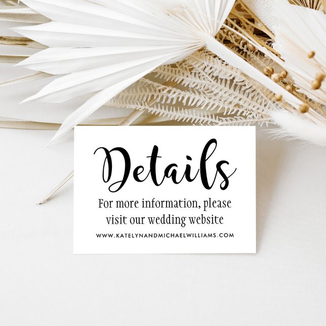 Information om Modern svart handskriven Bröllop Tilläggskort (Skapare uppladdad)