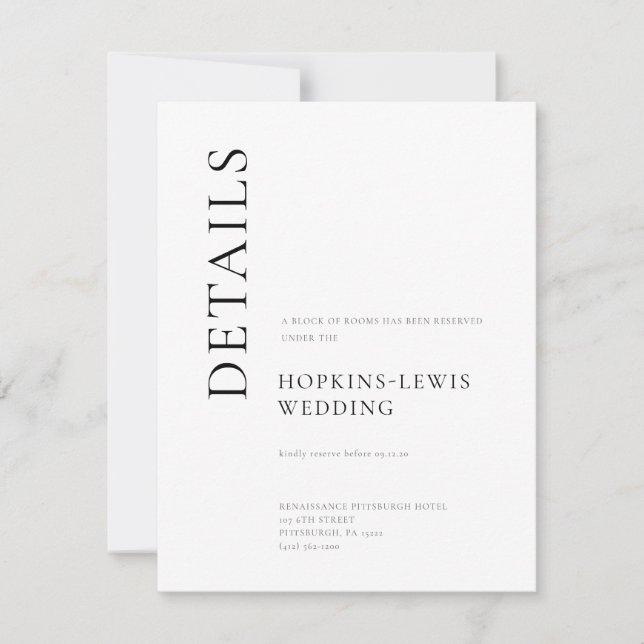 Information om Modern svart och  Bröllop Inbjudningar (Framsida)