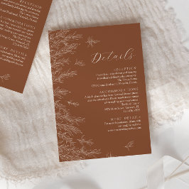 Information om Modern Terracotta Minimal Löv Bröll Tilläggskort