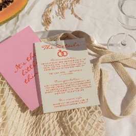 Information om modernt, färglöst Retro Fun-bröllop Tilläggskort