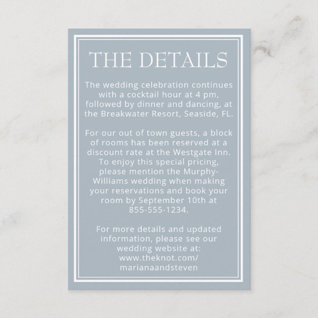 Information om modernt minimalistiskt Grått Tilläggskort (Framsida)