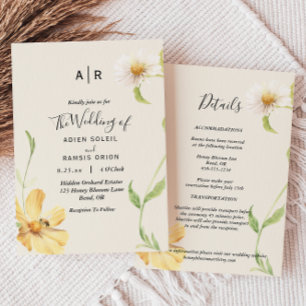 Information om Monogram för elegant Daisy allt på Inbjudningar