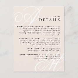 Information om Monogram för  Rosa Modern Kant Eleg Tilläggskort