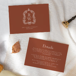 Information om Monogram Vapensköld Terracotta Bröl Tilläggskort