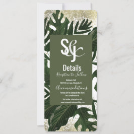 Information om Monstera Tropical Faux Guld Stänk Inbjudningar