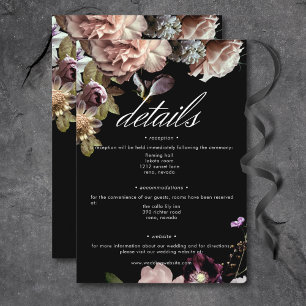 Information om Moody pastellopulent Blommigt, svar Tilläggskort