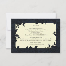 Information om mörk blått blommigt bröllop