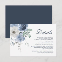 Information om mörk blått Elfenbenskusten Blommigt Tilläggskort