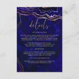 Information om mörk Geode Deep Blue Agate Bröllop Tilläggskort