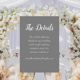 Information om mörk Grått Simple Stil Bröllop Tilläggskort