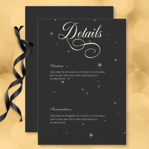 Information om mörk Moody Victorian Stars Bröllop Tilläggskort