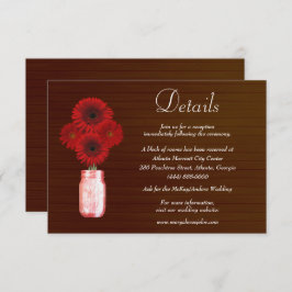 Information om mörk Rustic Red Blommigt Mason Burk Tilläggskort