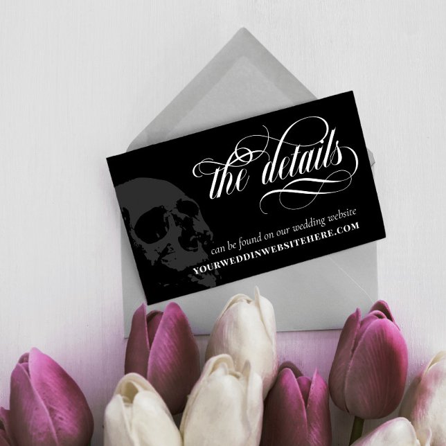 Information om mörk Skull Elegant Goth Bröllop Tilläggskort (Skapare uppladdad)