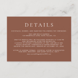 Information om mörk Terracotta Classic Typography  Tilläggskort