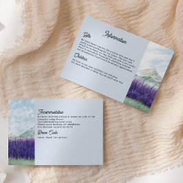 Information om Mountain Lavender Bröllop Tilläggskort