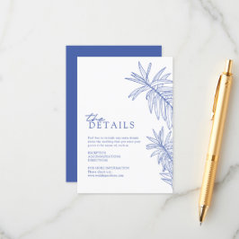 Information om något blått Elegant botaniskt Löv Tilläggskort