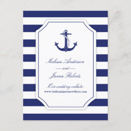 Information om Nautical Anchor Navy Blue Bröllop Tilläggskort