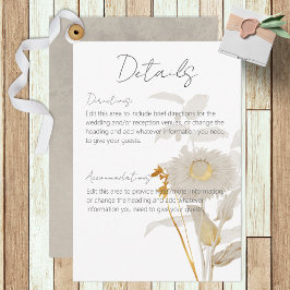 Information om neutralt Tan Wildblommor Modern Tilläggskort