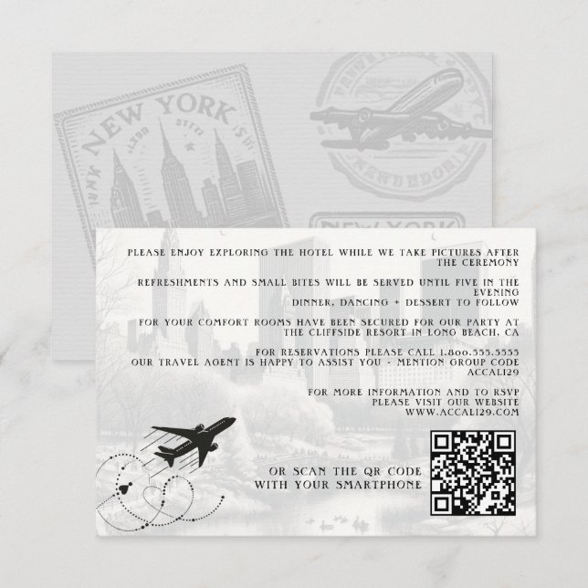 Information om New York City Passport Tilläggskort (Fram/baksida)