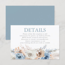 Information om noppmottagning för Dusty Blue Blomm Tilläggskort