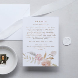 Information om Nude Romantic Watercolor Blommigts  Tilläggskort