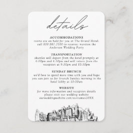 Information om Oakland Bröllop Lodrät Tilläggskort