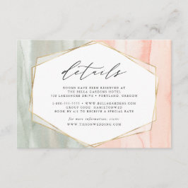 Information om  och sidvattenfärg Geometric Bröllo Tilläggskort