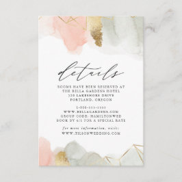 Information om  och sidvattenfärg Geometric Bröllo Tilläggskort