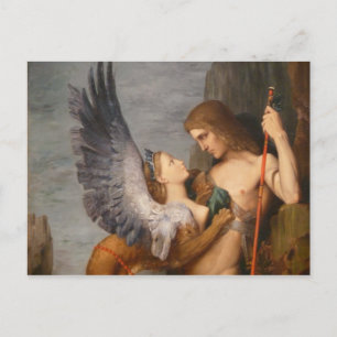Information om Oedipus och Sphinx från Gustave Mor Vykort
