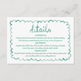 Information om Oliv grönt Ram vid Hand plockade Tilläggskort