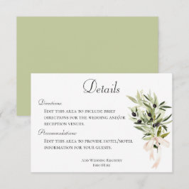 Information om Olive Gren Bouquets Bröllop Tilläggskort