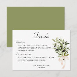 Information om Olive Gren Bouquets Bröllop Tilläggskort