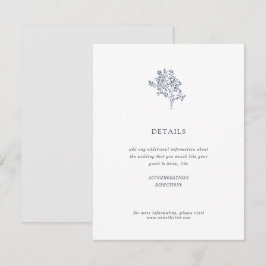 Information om Olive Träd minimalist Bröllop | Blå Tilläggskort