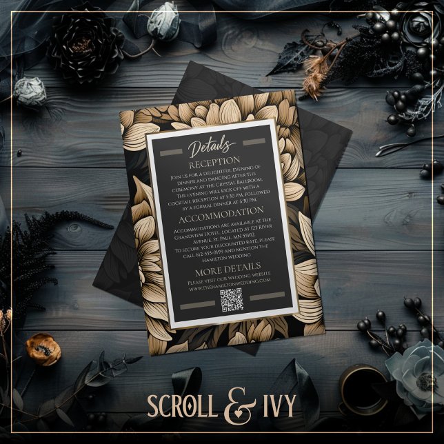 Information om Opulent Guld och Champagne Bloom Br Inbjudningar (Skapare uppladdad)