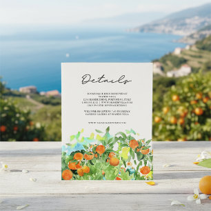 Information om orange Citrus Blommar Watercolor Br Tilläggskort