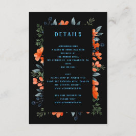 Information om Orange för botaniska Blommigt Bröll Tilläggskort