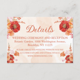 Information om orangen blommigt för elegant vatten tilläggskort