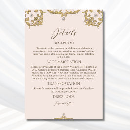 Information om Ornate Rosa Beige Pearl Vintage brö Tilläggskort