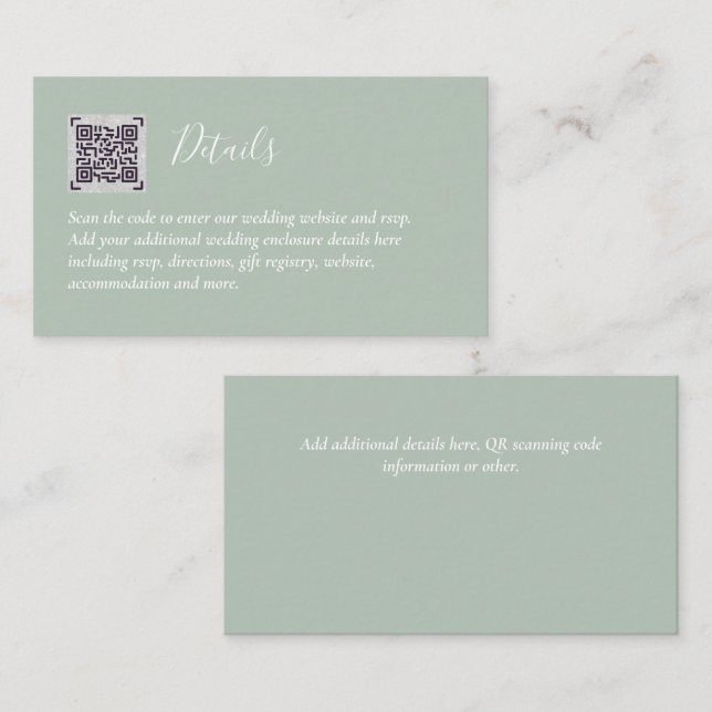 Information om OSA av QR-kod på webbplatsen Hotel  Tilläggskort (Fram/baksida)